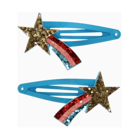 Rex London Children's- Shooting Star Glitter Hair Clips (Set of 2) Accessory Rex London   