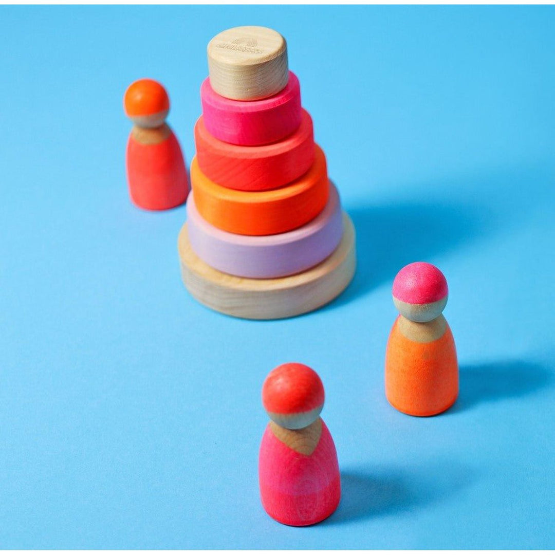 Grimm's Small Conical Tower Neon Pink Sorting & Stacking Toys Grimm's   