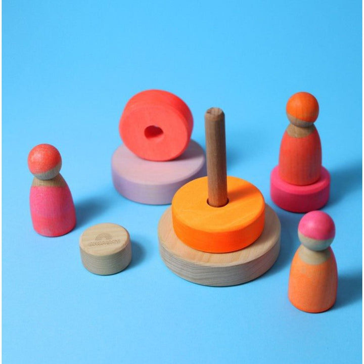 Grimm's Small Conical Tower Neon Pink Sorting & Stacking Toys Grimm's   