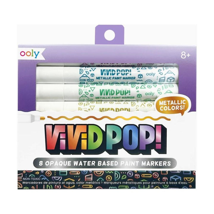 Ooly Vivid Pop! Water-Based Paint Markers: Metallic Markers Ooly   