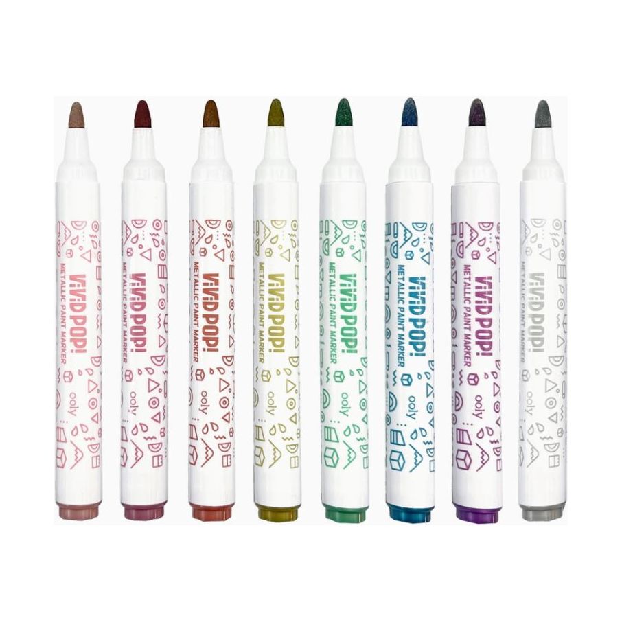 Ooly Vivid Pop! Water-Based Paint Markers: Metallic Markers Ooly   