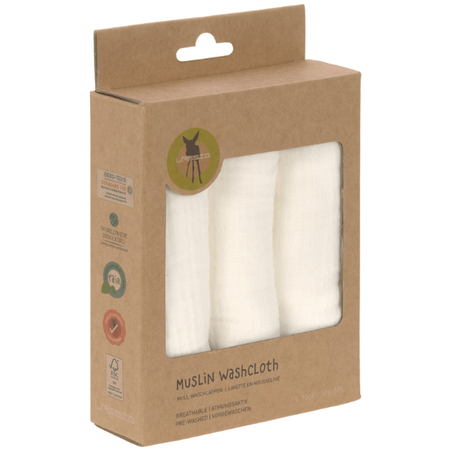 Lassig Muslin Washcloth Set 3 pcs Wash Cloth Lassig   