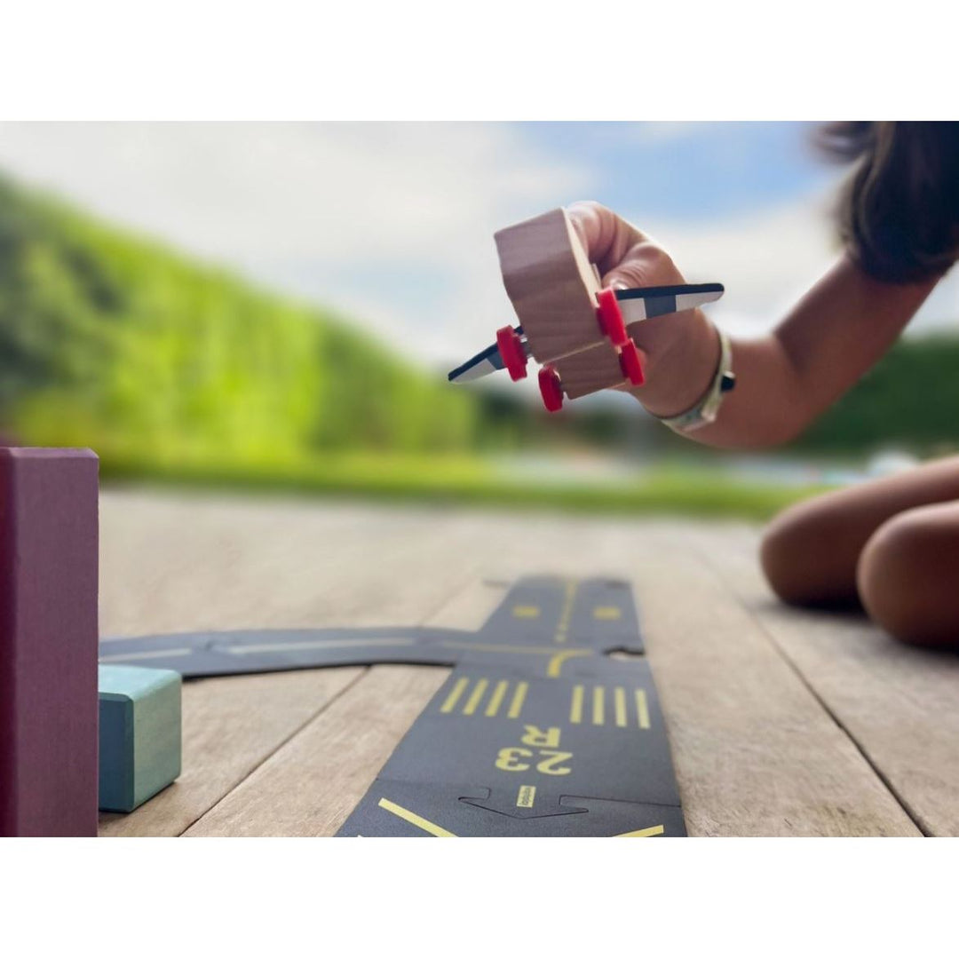 Waytoplay Airport Set with Wooden Airplane Vehicles Waytoplay   