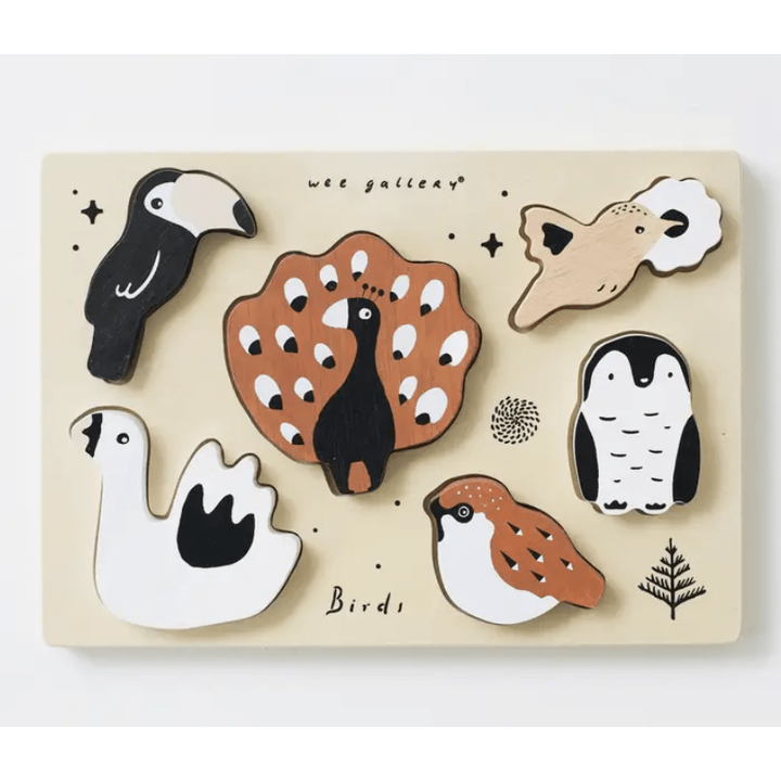 Wee Gallery Wooden Tray Puzzle - Birds Wooden Toys Wee Gallery   