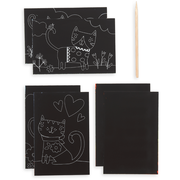 Ooly Mini Scratch & Scribble Art Kit- Cutie Cats Art Kit Ooly   