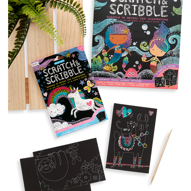 Ooly Mini Scratch & Scribble Art Kit- Funtastic Friends Art Kit Ooly   