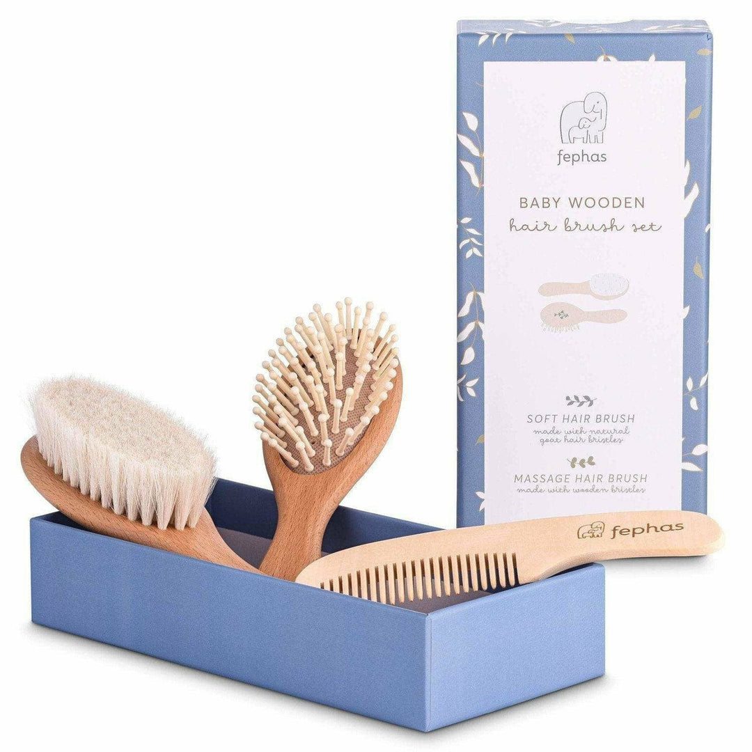 Fephas Baby Wooden Hairbrush Set Natural Toiletries Fephas   