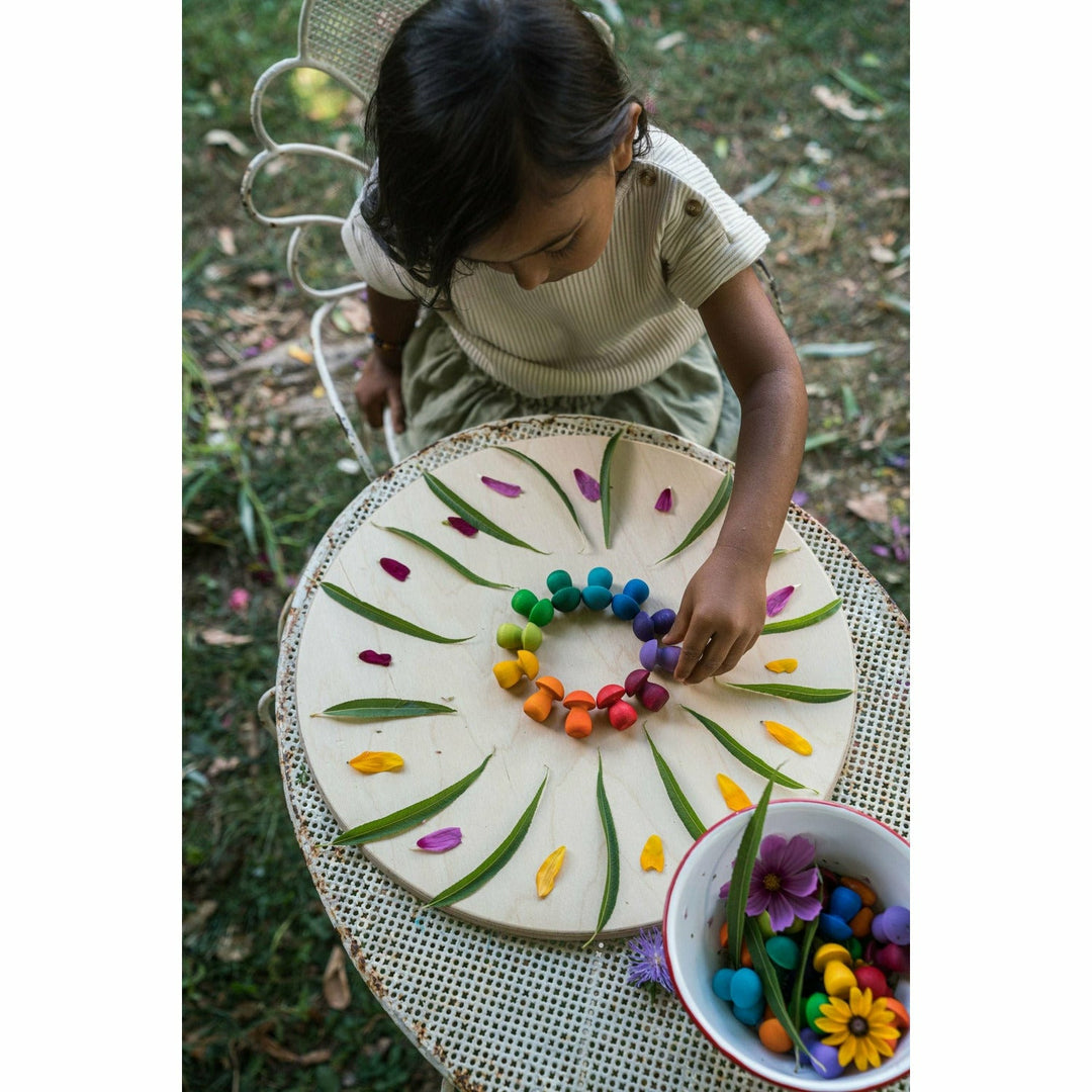 Grapat Mandala Rainbow Mushrooms Wooden Toys Grapat   