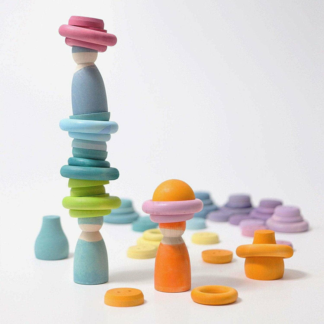 Grimm's Building Rings Pastel Wooden Toys Grimm's   