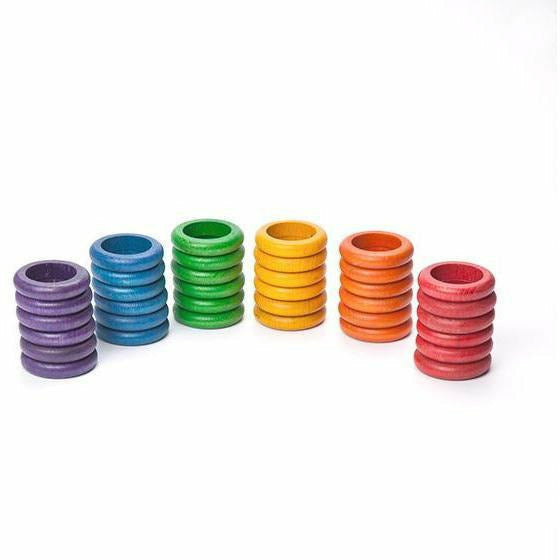 Grapat 36 Coloured Rings Wooden Toys Grapat   