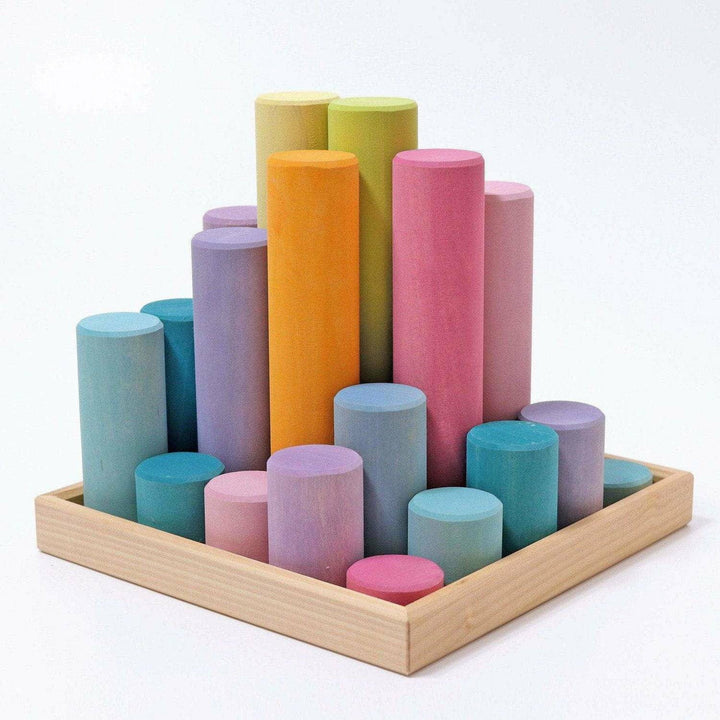 Grimm's Large Building Rollers Pastel Sorting & Stacking Toys Grimm's   