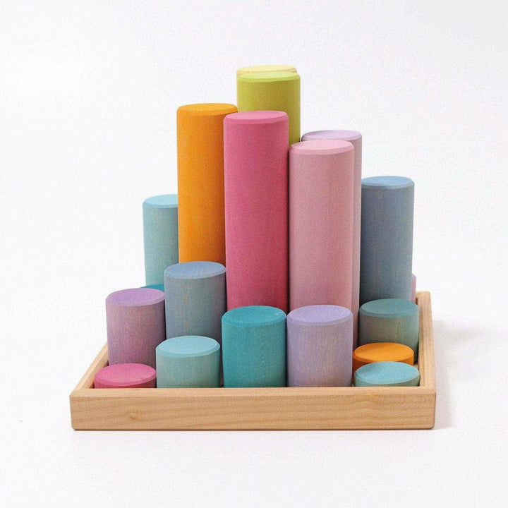 Grimm's Large Building Rollers Pastel Sorting & Stacking Toys Grimm's   