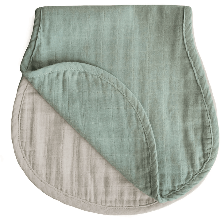 Mushie Muslin Burp Cloths Feeding Mushie Roman Green/Fog  