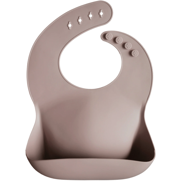 Mushie Silicone Baby Bib Mealtime Mushie Warm Taupe  