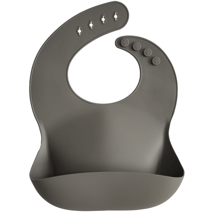 Mushie Silicone Baby Bib Mealtime Mushie Dove Grey  