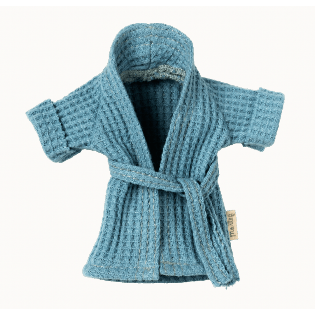 Maileg Mouse Bathrobe- Dusty Blue Dollhouses and Access. Maileg   