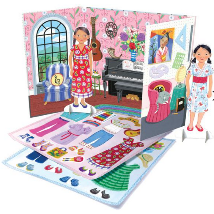 eeBoo Thoughtful Girls Paper Dolls Art Kit eeBoo   