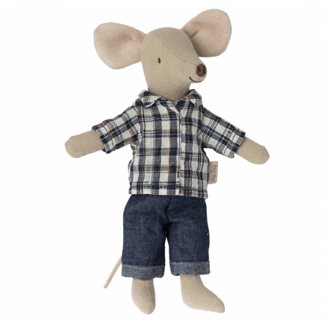 Maileg Dad Mouse-Plaid Shirt Mice Maileg   