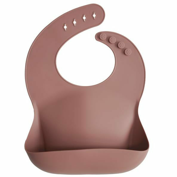 Mushie Silicone Baby Bib Mealtime Mushie Woodchuck  