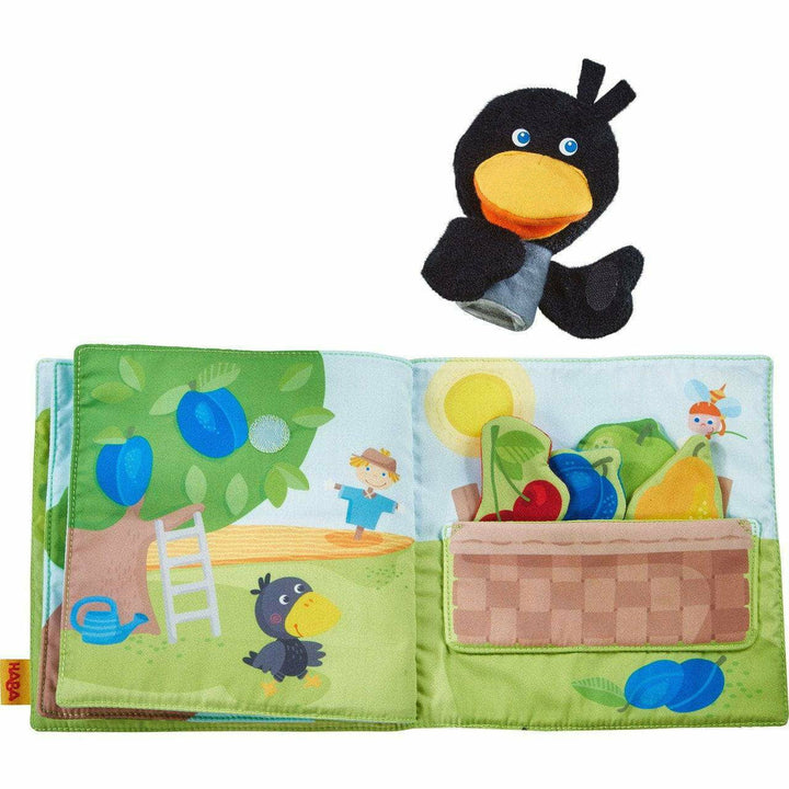 Haba Orchard Fabric Baby Book with Raven Finger Puppet Book Haba   