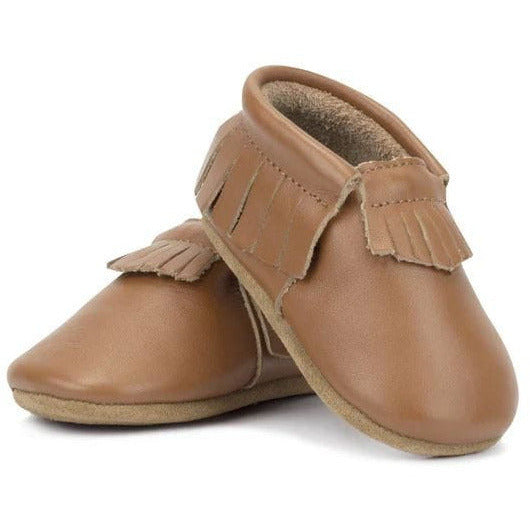 Zutano Leather Fringe Moccasins Footwear Zutano Chestnut 6 Months 