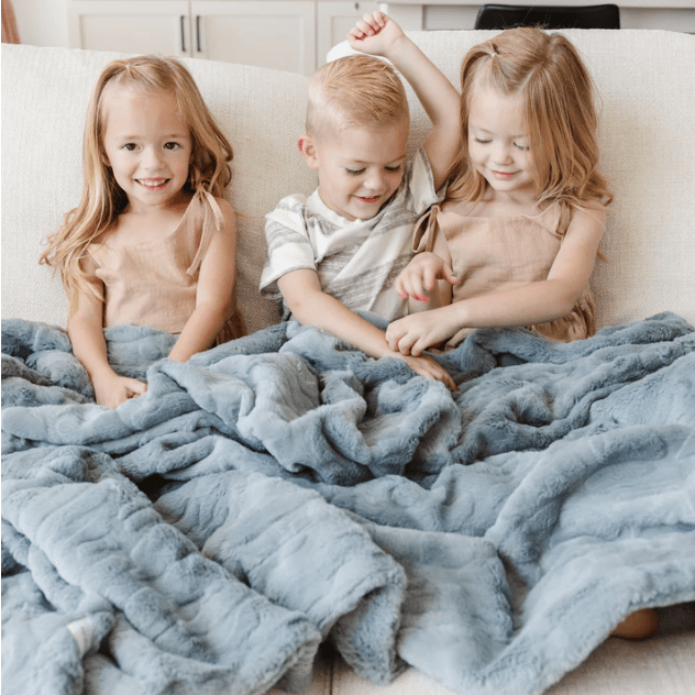 Saranoni Patterned Faux Fur Throw Blankets Swaddles & Blankets Saranoni Dusk  