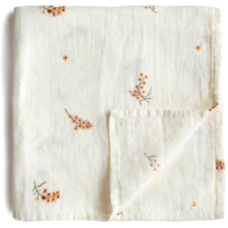 Mushie Muslin Swaddle Blanket Swaddles & Blankets Mushie Flowers  