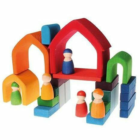 Grimm's Rainbow House Sorting & Stacking Toys Grimm's   