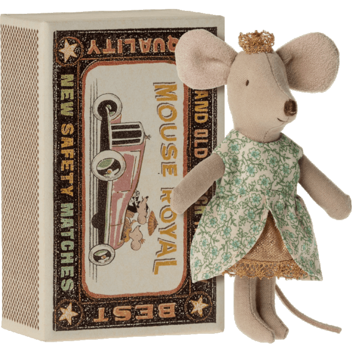 Maileg Princess Mouse, Little Sister in Matchbox Mice Maileg   