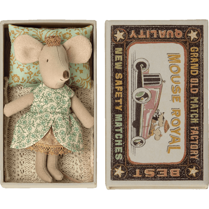 Maileg Princess Mouse, Little Sister in Matchbox Mice Maileg   