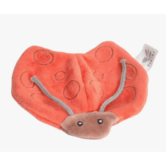 Tikiri Scrunchies- Ladybug with Crinkle Pacifiers and Teething Tikiri   