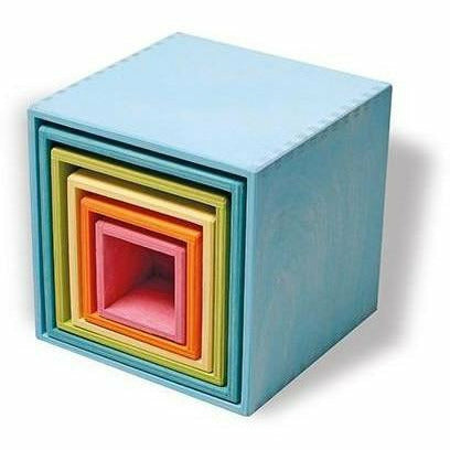 Grimm's Large Set of Boxes Pastel Sorting & Stacking Toys Grimm's   