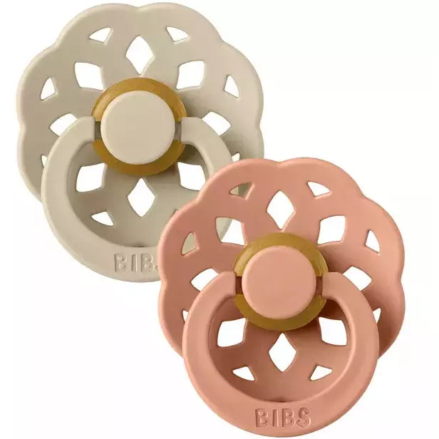 BIBS USA- BIBS Boheme Vanilla/Peach - 2 PACK Pacifiers and Teething BIBS USA   